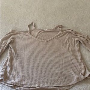 Cream off the shoulder sweater